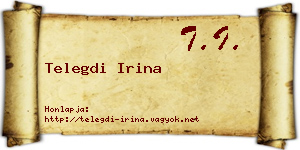 Telegdi Irina névjegykártya